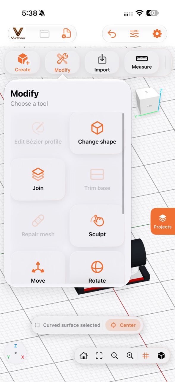 MODIFY tools in Vurthox Futu3D Pro