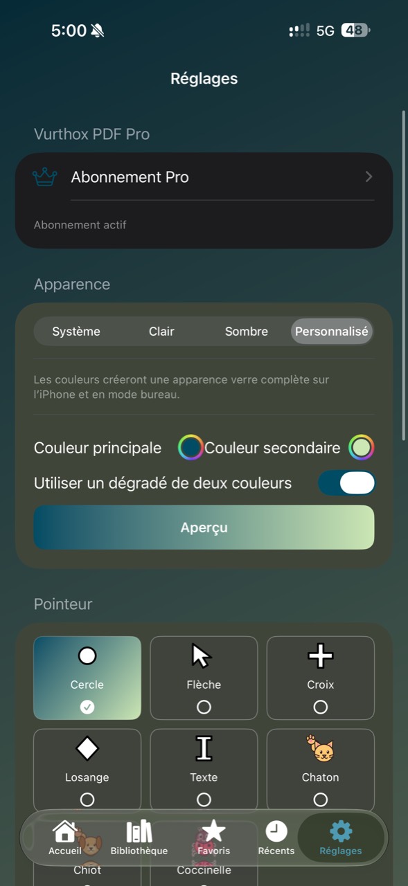 Personnalisation des couleurs et de l’apparence dans Vurthox PDF